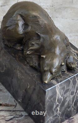 Polar Bear Bronze Sculpture Art Deco Statue Figure Lostwax Art