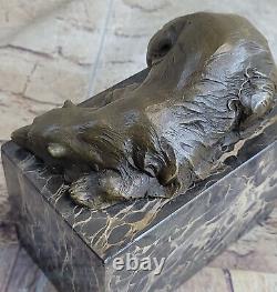 Polar Bear Bronze Sculpture Art Deco Statue Figure Lostwax Art