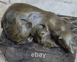 Polar Bear Bronze Sculpture Art Deco Statue Figure Lostwax Art