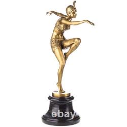 Polished Bronze Art Deco Statue of a Dancer Con Brio after Ferdinand Preiss