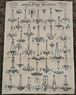 Poster Catalog Bloch Chandeliers Bronze Art Deco Glass Pressed 1920-1930s