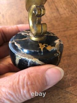 Pretty little bronze, marble base, stylized bird signed Bizette, Art Deco