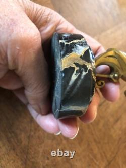 Pretty little bronze, marble base, stylized bird signed Bizette, Art Deco