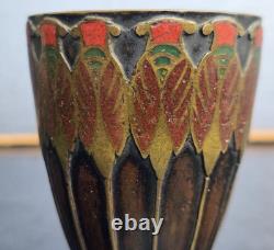 Primavera Vase Miniature Bronze Decor Art Deco Enamelled Cicadas 1930