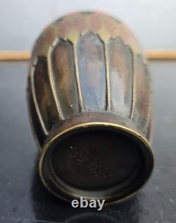 Primavera Vase Miniature Bronze Decor Art Deco Enamelled Cicadas 1930