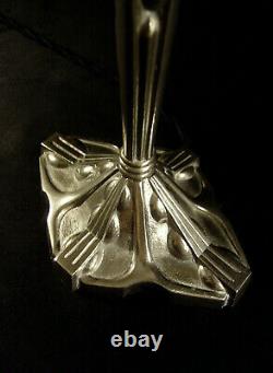 Puel-detot - Muller Brothers Lamp Art Deco Bronze Nickeled - Glass Pte Shell