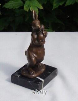 Rabbit Hare Animalier Style Art Deco Style Art Nouveau Bronze Statue Sculpture