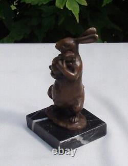 Rabbit Hare Animalier Style Art Deco Style Art Nouveau Bronze Statue Sculpture