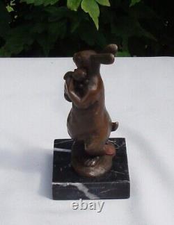 Rabbit Hare Animalier Style Art Deco Style Art Nouveau Bronze Statue Sculpture