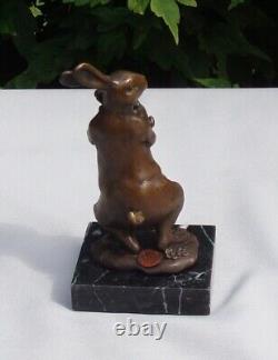 Rabbit Hare Animalier Style Art Deco Style Art Nouveau Bronze Statue Sculpture