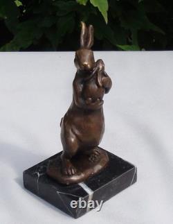 Rabbit Statue Sculpture, Animalier Style, Art Deco Style, Art Nouveau Bronze