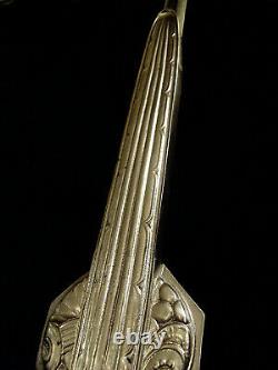 Ranc - Lorrain Paire D Apply Art Deco In Bronze Nickeled - Tulips 1930