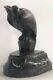 Rare American Art Deco Stylized Bronze Vulture By Williams Sculpture Marble