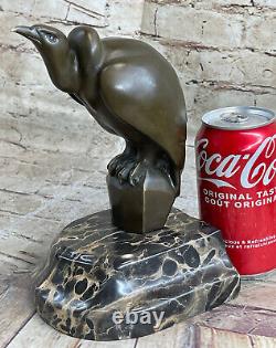 Rare American Stylized Art Deco Bronze Vulture By Williams Sculpture Marble