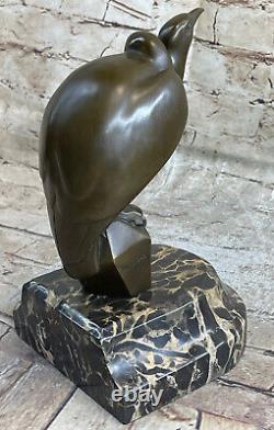 Rare American Stylized Art Deco Bronze Vulture By Williams Sculpture Marble