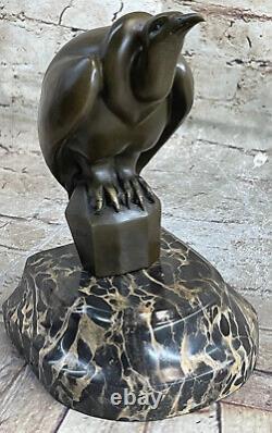 Rare American Stylized Art Deco Bronze Vulture By Williams Sculpture Marble