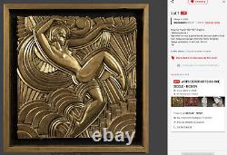 Rare Art Deco Bas Relief Folies Bergère Look Gilded Bronze 1920-1925 Maurice Pico