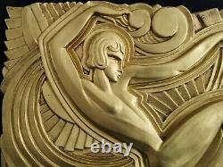 Rare Art Deco Bas-Relief Folies Bergère-style Gilt Bronze 1930 by Maurice Pico
