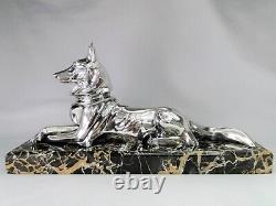 Rare Art Deco Bronze Silvered Sculpture Signed H. Petrilly Lavroff