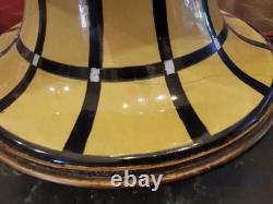 Rare Art Deco Faience and Bronze Lamp Base HB