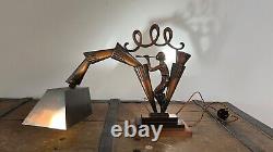 Rare Art Deco Lamp in Patinated Copper Bronze