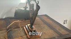 Rare Art Deco Lamp in Patinated Copper Bronze