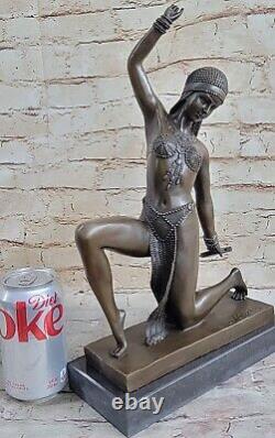 'Rare Art Deco Patinated and Sculpted Bronze Model of an Exotic Dancer'