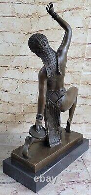 'Rare Art Deco Patinated and Sculpted Bronze Model of an Exotic Dancer'