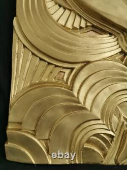 Rare Art Deco bas-relief, Folies Bergère look, gilded bronze, 1920s–1930s, Pico