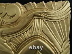 Rare Art Deco bas-relief, Folies Bergère look, gilded bronze, 1920s–1930s, Pico