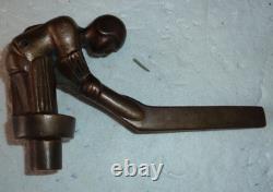 Rare Art Deco period bronze radiator mascot depicting a hockey player