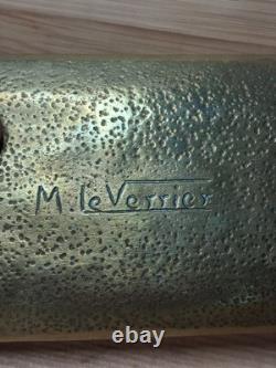 Rare Art Deco vide-poche Max Le Verrier bronze lion hunting scene signed