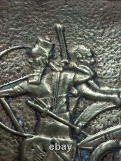 Rare Art Deco vide-poche Max Le Verrier bronze lion hunting scene signed