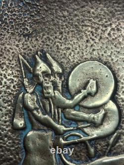 Rare Art Deco vide-poche Max Le Verrier bronze lion hunting scene signed