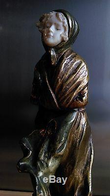 Rare Bronze Sculpture By Dominique Alonzo Cicada Signed Around 1910-20