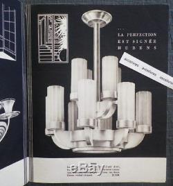 Rare Catalog Hubens Art And Light 1935-1936 Chandelier Bronze Glass Art Deco