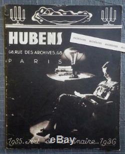 Rare Catalog Hubens Art And Light 1935-1936 Chandelier Bronze Glass Art Deco