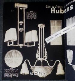 Rare Catalog Hubens Art And Light 1935-1936 Chandelier Bronze Glass Art Deco