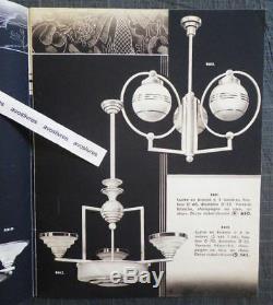 Rare Catalog Hubens Art And Light 1935-1936 Chandelier Bronze Glass Art Deco