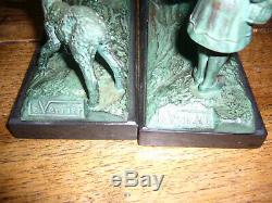 Rare Pair Of Greenhouse Art Deco Bronze Books Signed Max Leverrier (1891-1973)