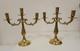 Rare Pair Of Three-branch Art Deco Chandeliers Solid Brass