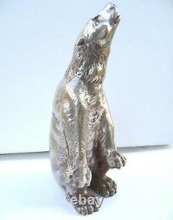 Rare Silver Bronze Art Deco Polar Bear