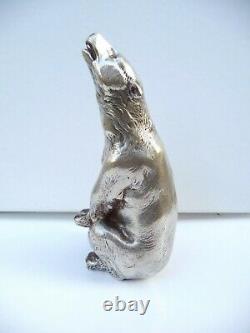 Rare Silver Bronze Art Deco Polar Bear