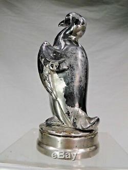 Rare Stopper Radiator Art Deco Automotive Car Mascot Penguin Bronze Argente