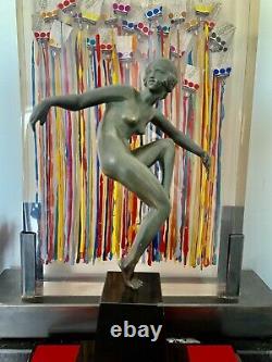 Rare Superb Bronze Marcel Bouraine Epoque Art Deco Dancer