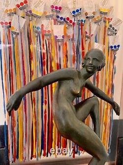 Rare Superb Bronze Marcel Bouraine Epoque Art Deco Dancer