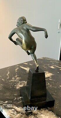 Rare Superb Bronze Marcel Bouraine Epoque Art Deco Dancer