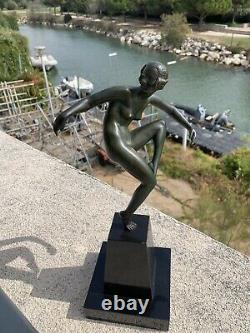 Rare Superb Bronze Marcel Bouraine Epoque Art Deco Dancer