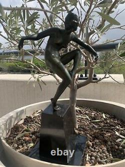 Rare Superb Bronze Marcel Bouraine Epoque Art Deco Dancer