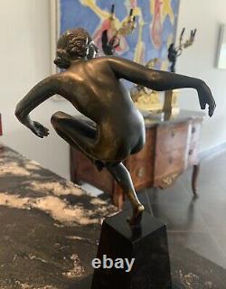 Rare Superb Bronze Marcel Bouraine Epoque Art Deco Dancer